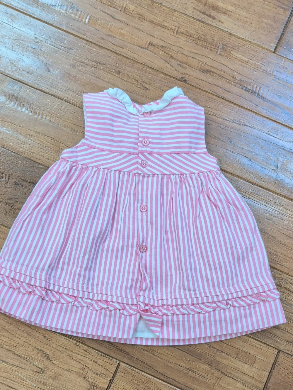 Newborn Mayoral Pink and White Striped Baby Dress